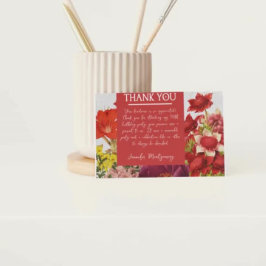 Bold Rich Red Florals Danke Karte