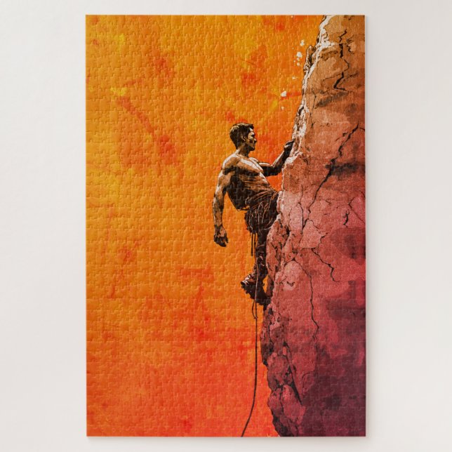 Bold Rock Climber Wall Art Puzzle (Vertikal)