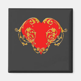 Bold Romantic Valentine Red Goth Heart Magnet