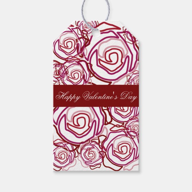 "Bold Rose Valentine" (Rose) Geschenkmarke Geschenkanhänger (Vorderseite)