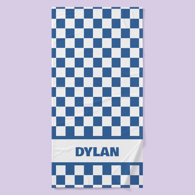 Bold Royal Blue Checkerboard Badetuch Badehandtuch (Badehandtuch)