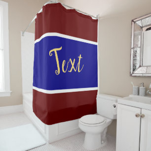 Bold Royal Blue Dark Red Stripes Duschvorhang