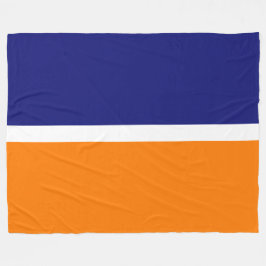 Bold Royal Navy Blue Bright Orange Color Block Fleecedecke