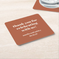 Bold Rust Fall Retro Custom Wedding Danke