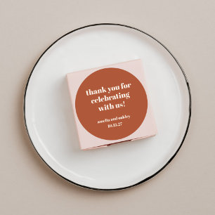 Bold Rust Fall Retro Custom Wedding Danke Runder Aufkleber