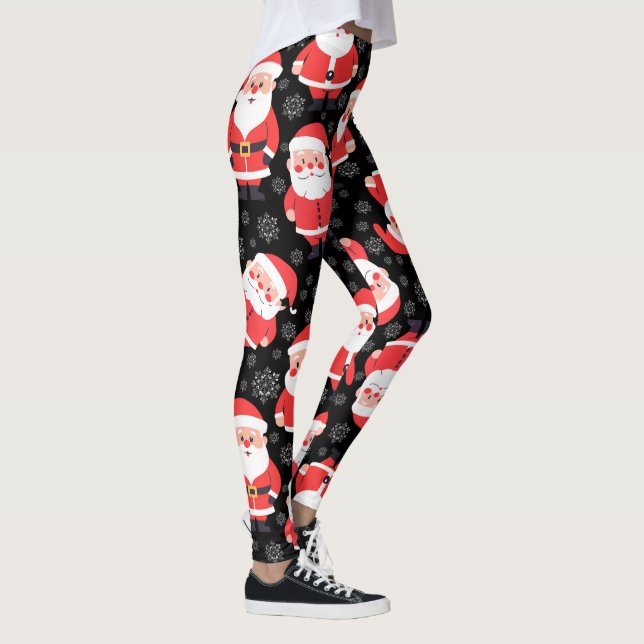 Bold Santa Claus Black Novelty Party Leggings (Rechts)