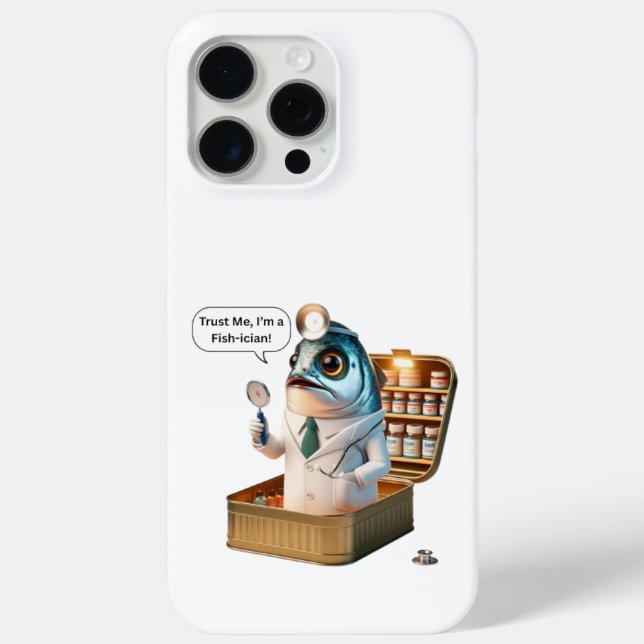  Bold Sardine Doctor Fish-ician Cartoon Pun Quote Case-Mate iPhone Hülle (Rückseite)