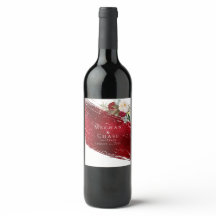 Bold Scarlet Red Brush Stroke Crimson Floral