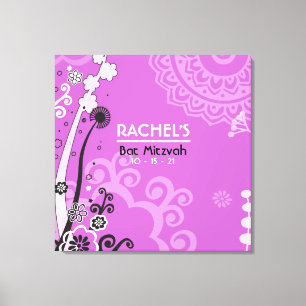 BOLD & SCHÖNE Bat Mitzvah Sign-In Memory Board Leinwanddruck