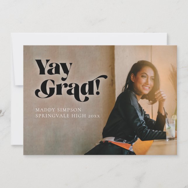 Bold Schriftart Modernes Minimalistisches Foto Abs Ankündigung (Vorderseite)