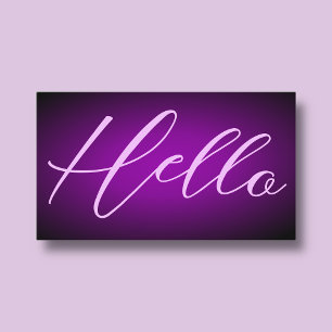 Bold Schriftart Neon Black Lila Lilac Hello Gradie Visitenkarte