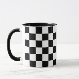 Bold Schwarz-weiß Checkered Pattern 2026 Calendar Tasse