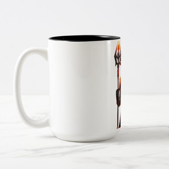 Bold Sci-Fi Warrior Zwei-Tone-Tasse Zweifarbige Tasse (Links)