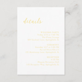 Bold Script Butter Yellow Elegant Wedding Begleitkarte
