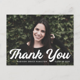 Bold Script Foto Abschluss Vielen Dank Postkarte