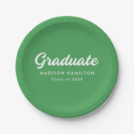 Bold Script Green Abschluss Pappteller