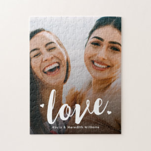 Bold Script Liebe Sisters BESTE FREUNDIN Family Fo Puzzle