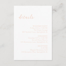 Bold Script Peach Elegant Wedding Begleitkarte