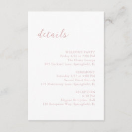 Bold Script Pink Elegant Wedding Begleitkarte