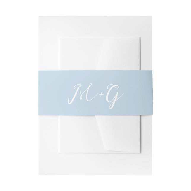 Bold Script Powder Blue Elegant Wedding Einladungsbanderole (Vorderseite Beispiel)