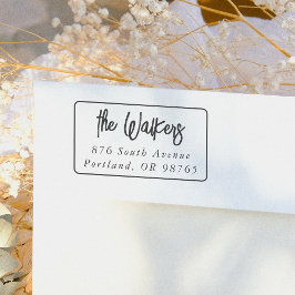 Bold Script Rectangle Frame Return Address Permastempel