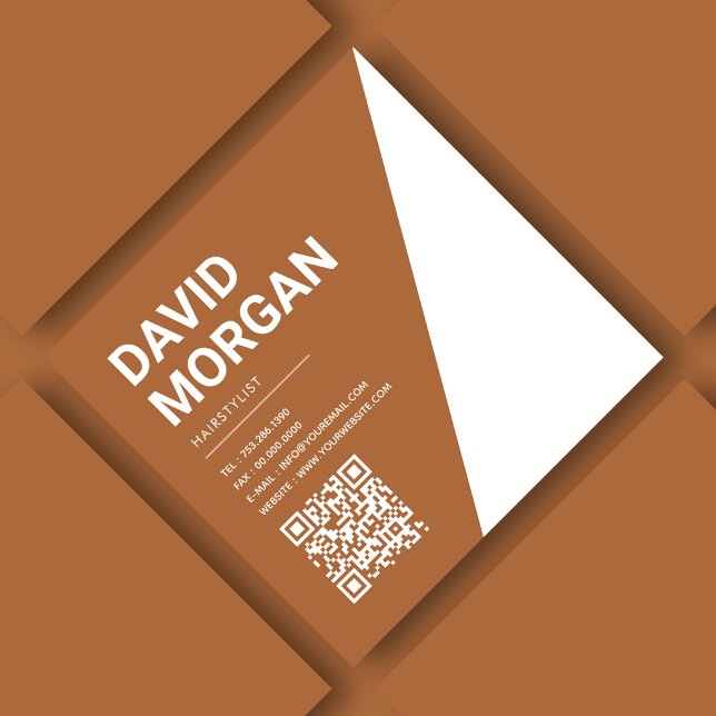 Bold Script Typografy Qr Code Terracotta Quadratische Visitenkarte (Von Creator hochgeladen)