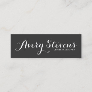 Bold Script Typografy Simple Black Creative Mini Visitenkarte