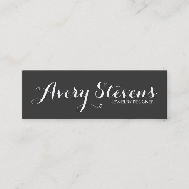 Bold Script Typografy Simple Black Creative Mini Visitenkarte (Vorderseite)