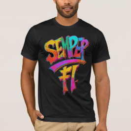 Bold Semper Fi Graffiti T - Shirt Militärstolz