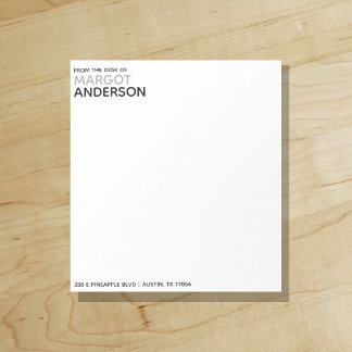 Bold Simple Minimalistisch Chic | Vom Schreibtisch Notizblock