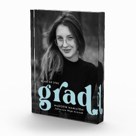 Bold Sky Blue Typografy Abschluss Fotoblock