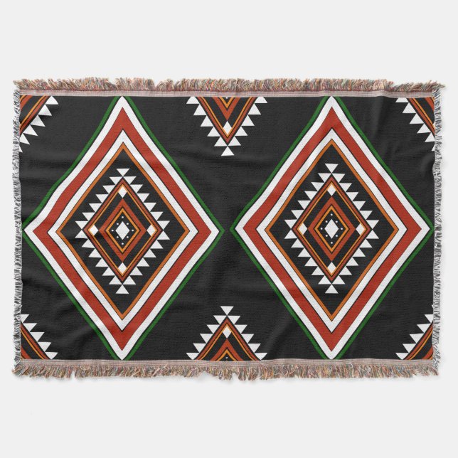 Bold Southwestern Aztec Geometric Pattern Decke (Vorderseite)