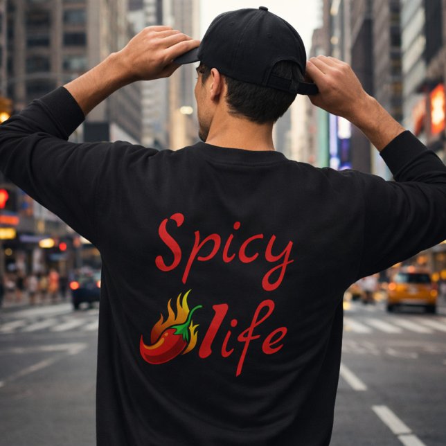 Bold Spicy Life Chili Flame Design Sweatshirt (Von Creator hochgeladen)