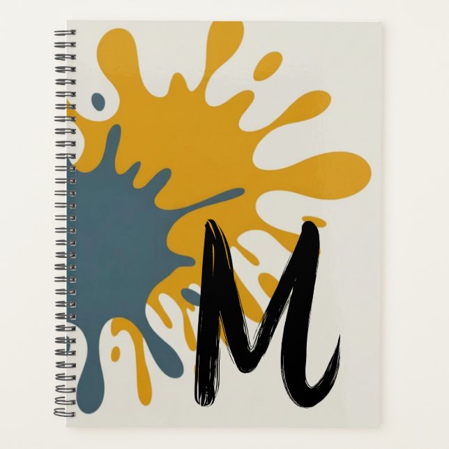  Bold Splatter Art Monogram Planer (Vorderseite)