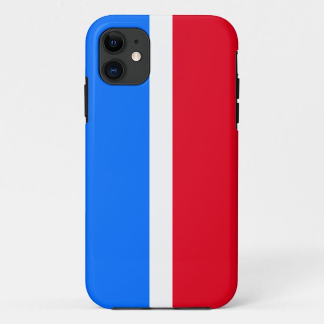 Bold Sporty Bright Red White Stripes Case-Mate iPhone Hülle (Rückseite)