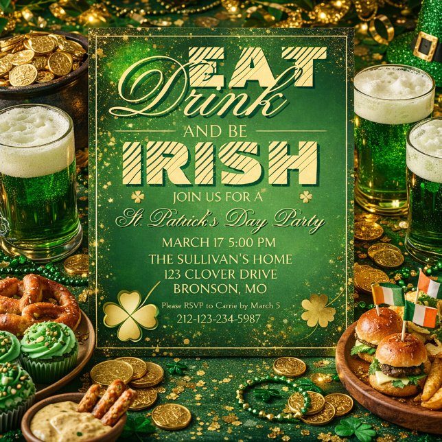 Bold St. Patrick’s Day Invitation Einladung (Von Creator hochgeladen)
