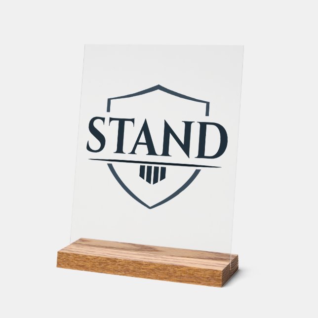 Bold “STAND” Inspirational Christian Acrylschild (Winkel)