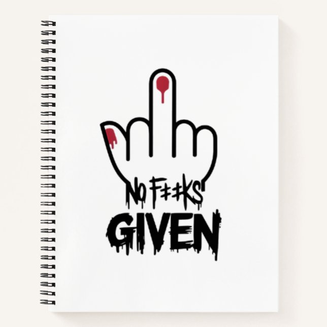Bold Statement Art - Middle Finger Design Notizbuch (Vorderseite)