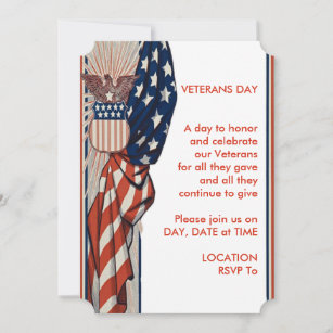 Bold Statement Veterans Day Party Einladung