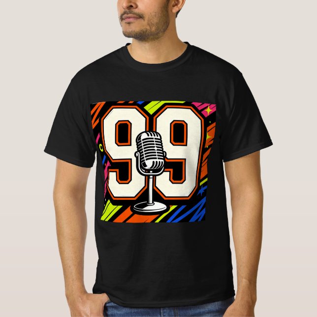 Bold Street Graffiti 99 & Mikrofon T-Shirt – Ret (Vorderseite)