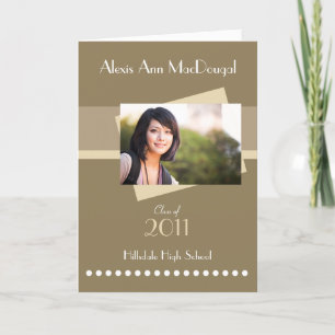 Bold Stripe Folded Graduation Invitation (tan) Einladung