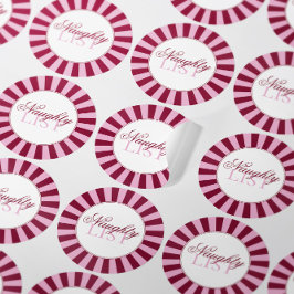 Bold stripe Naughty list Christmas Party sticker