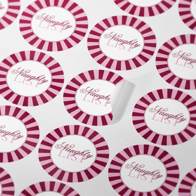Bold stripe Naughty list Christmas Party sticker (Von Creator hochgeladen)