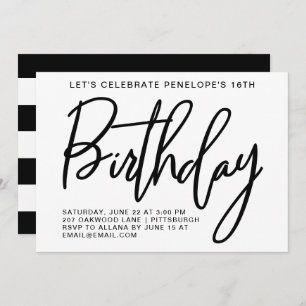 Bold Stripes Geburtstagsparty Einladung