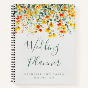 Bold Summer Floral Wedding Planner Notizbuch