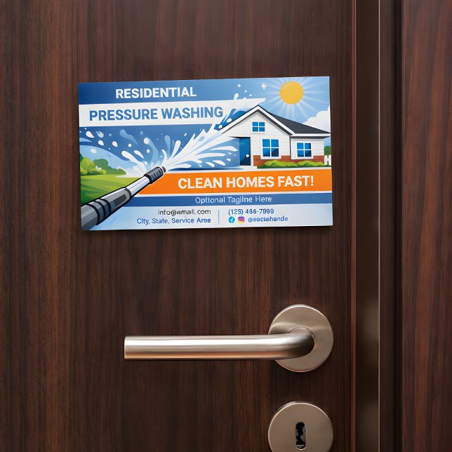 Bold Surreal Residential pressure washing Logo Magnetische Visitenkarte (Von Creator hochgeladen)
