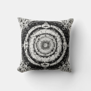 Bold Symmetry: Black & White Fine-Line Art Pillows Kissen