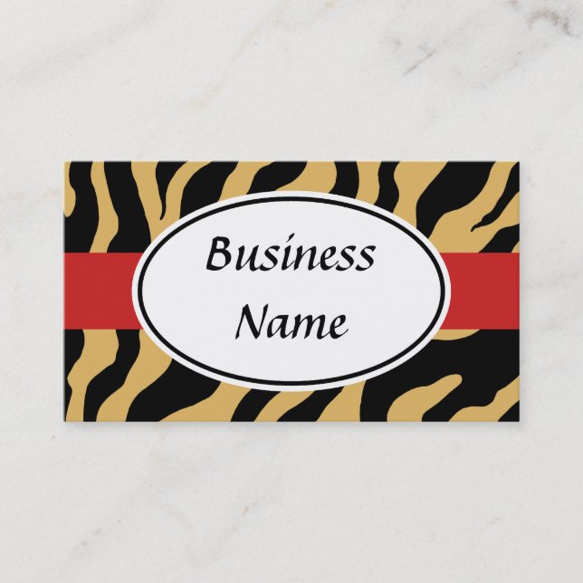 Bold Tan Zebra Business Card Visitenkarte (Vorderseite)