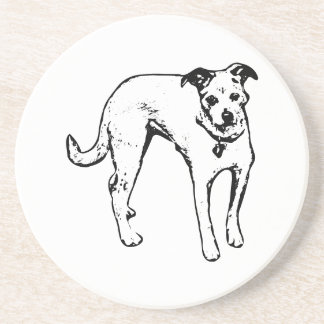 Bold Terrier Mix Portrait Untersetzer
