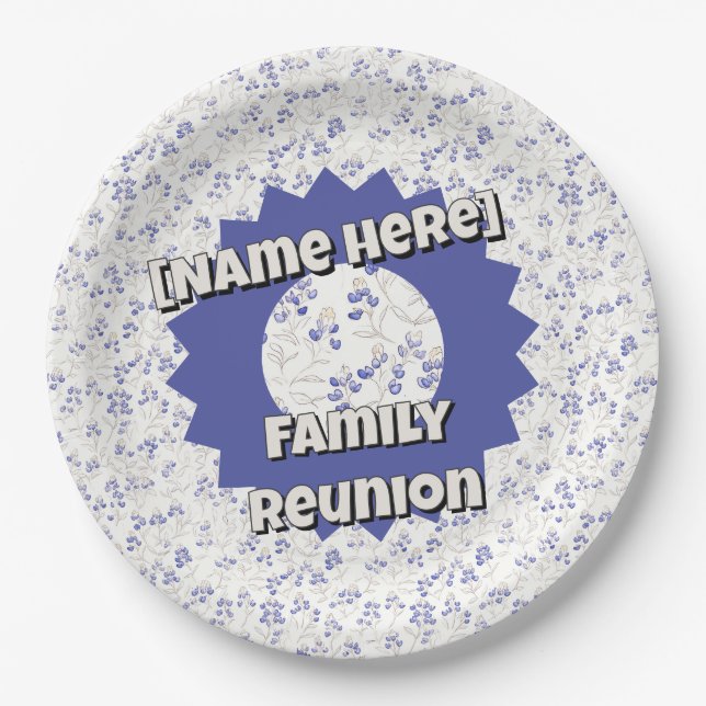 Bold Texas Bluebonnets, Family Reunion,  Pappteller (Vorderseite)